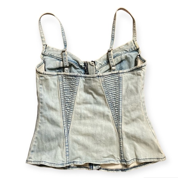 Vintage Y2K Denim Bustier Corset Top Acid Wash Women’s 10 London Jean - Picture 3 of 8